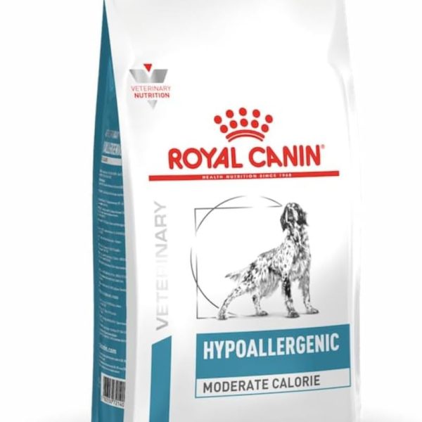 Royal Canin Veterinary HYPOALLERGENIC MODERATE CALORIE | 1,5 kg | Aliment complet pour chiens | D'intolérance aux ingrédients et aux nutriments